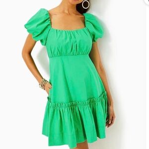 NWT Lilly Pulitzer Women's Short Sleeve Green MINI Dress SIZE 8